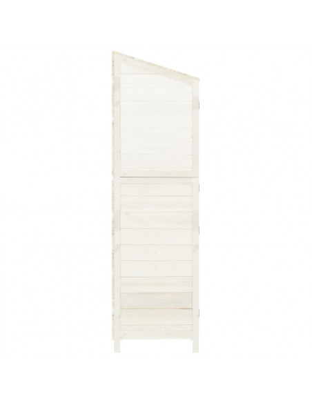 Capanno da Giardino Bianco 55x52x174,5 cm Legno Massello Abete