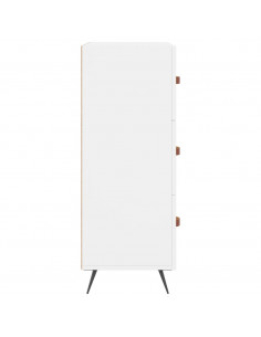 Cassettiera Bianca 69,5x34x90 cm in Legno Multistrato 2