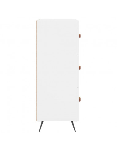 Cassettiera Bianca 69,5x34x90 cm in Legno Multistrato