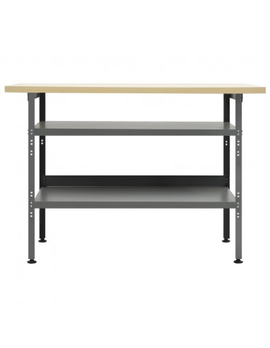 Banco da Lavoro Grigio 120x60x85 cm in Acciaio