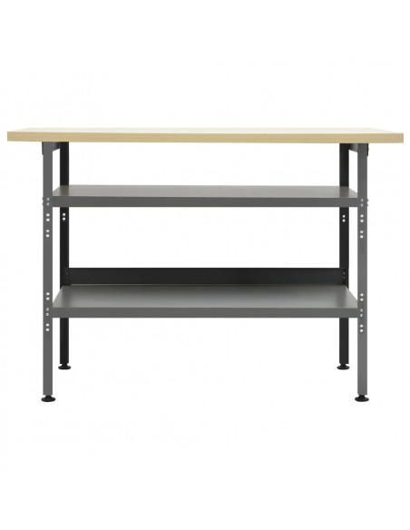 Banco da Lavoro Grigio 120x60x85 cm in Acciaio