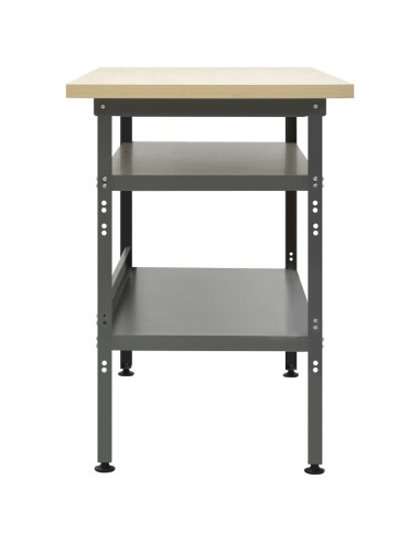 Banco da Lavoro Grigio 120x60x85 cm in Acciaio