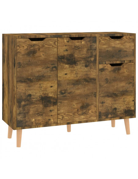 Credenza Rovere Fumo 90x30x72 cm in Legno Multistrato