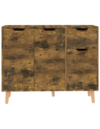 Credenza Rovere Fumo 90x30x72 cm in Legno Multistrato