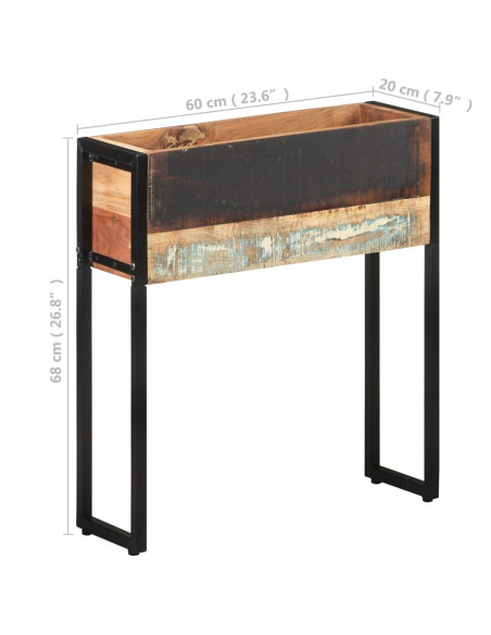 Fioriera 60x20x68 cm in Legno Massello di Recupero
