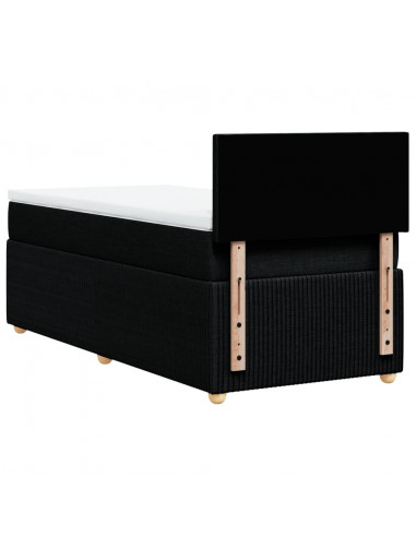 Giroletto a Molle con Materasso Nero 100x200 cm in Tessuto