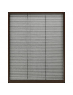 Zanzariera Plissettata Finestre in Alluminio Marrone 80x100 cm 2