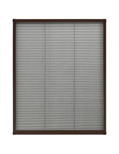 Zanzariera Plissettata Finestre in Alluminio Marrone 80x100 cm