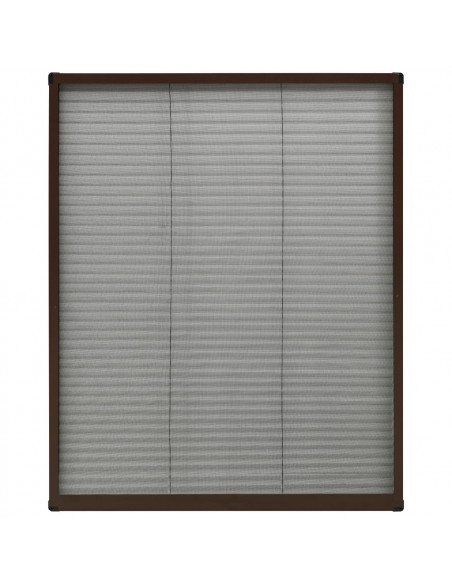 Zanzariera Plissettata Finestre in Alluminio Marrone 80x100 cm