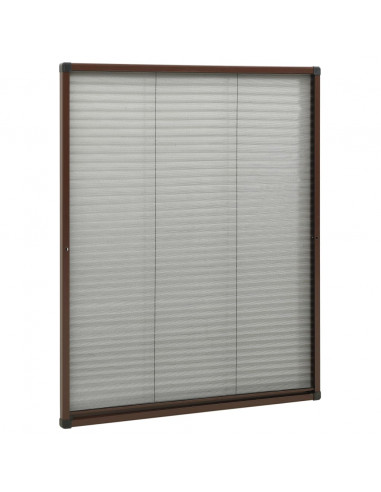 Zanzariera Plissettata Finestre in Alluminio Marrone 80x100 cm