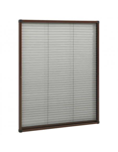 Zanzariera Plissettata Finestre in Alluminio Marrone 80x100 cm