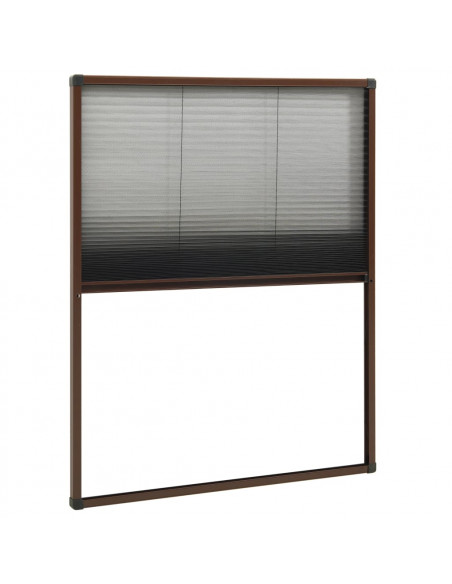 Zanzariera Plissettata Finestre in Alluminio Marrone 80x100 cm