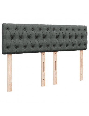 Giroletto a Molle con Materasso Grigio Scuro 140x190 cm Tessuto