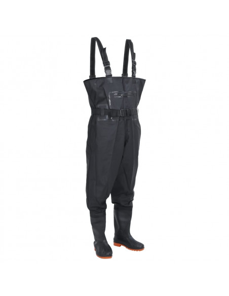 Wader con Stivali e Cintura Nero Taglia 45