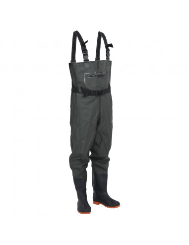 Wader con Stivali e Cintura Verde Scuro Taglia 43