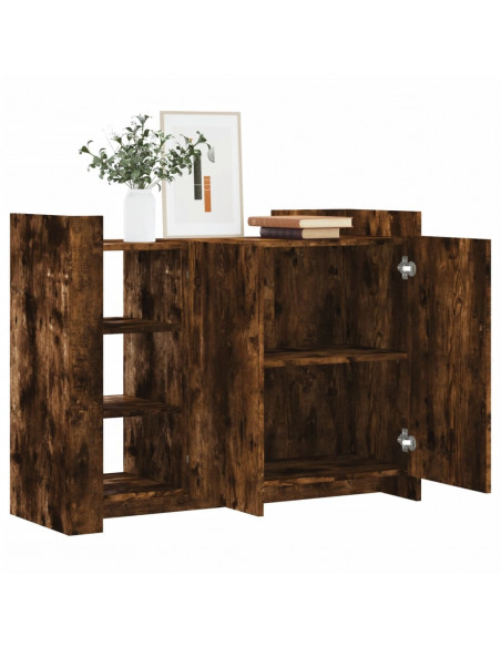Credenza Rovere Fumo 100x35x75 cm in Legno Multistrato