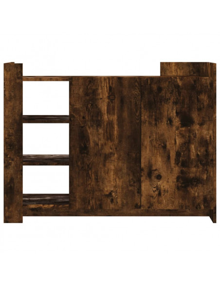 Credenza Rovere Fumo 100x35x75 cm in Legno Multistrato