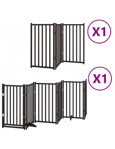 Cancello per Cani Porta Pieghevole Nero 9 Pannelli 450cm Pioppo