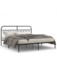 Giroletto con Testiera in Metallo Nero 183x213 cm 2