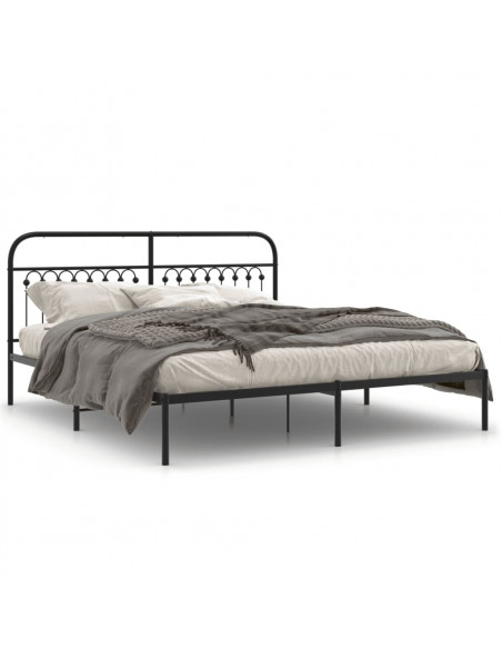 Giroletto con Testiera in Metallo Nero 183x213 cm