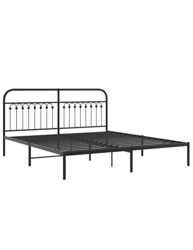 Giroletto con Testiera in Metallo Nero 183x213 cm