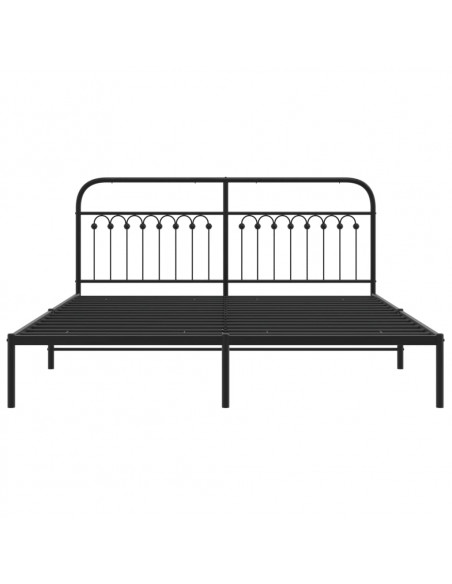 Giroletto con Testiera in Metallo Nero 183x213 cm