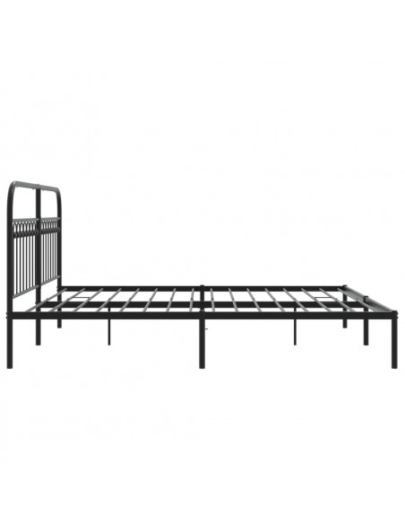 Giroletto con Testiera in Metallo Nero 183x213 cm