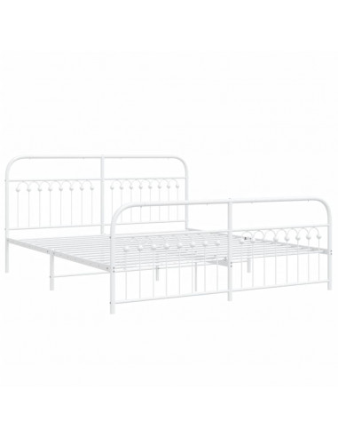 Giroletto con Testiera e Pediera Metallo Bianco 183x213 cm