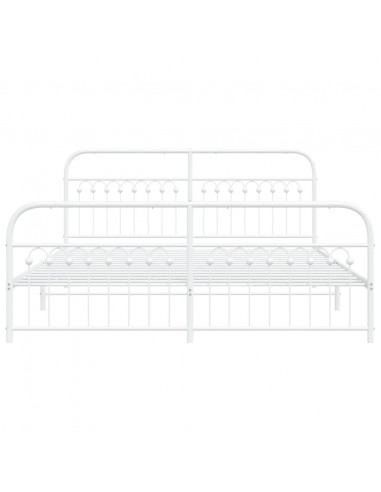 Giroletto con Testiera e Pediera Metallo Bianco 183x213 cm