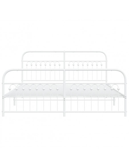 Giroletto con Testiera e Pediera Metallo Bianco 183x213 cm
