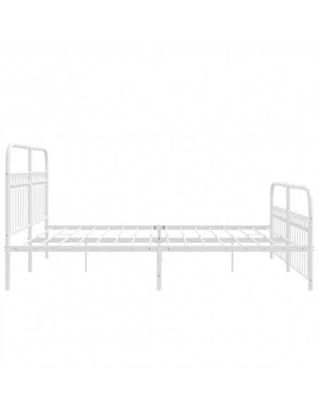 Giroletto con Testiera e Pediera Metallo Bianco 183x213 cm