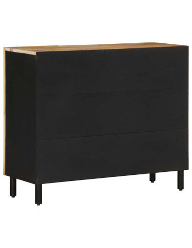 Credenza 90x33,5x75 cm in Legno Massello di Mango Grezzo