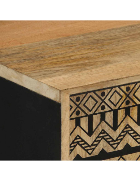 Credenza 90x33,5x75 cm in Legno Massello di Mango Grezzo