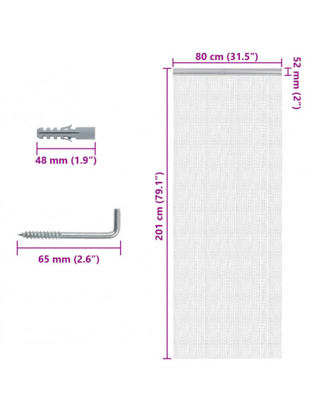 Zanzariera da Porta a Catena 80x201 cm in Alluminio
