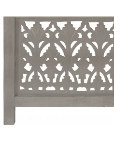 Divisorio 3 Pannelli Intagliato Grigio 120x165cm Mango Massello