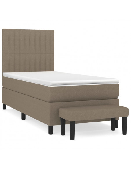 Giroletto a Molle con Materasso Tortora 90x190 cm in Tessuto