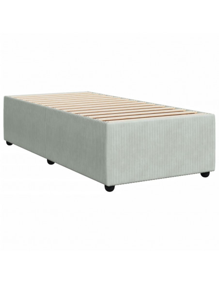 Giroletto a Molle con Materasso Grigio Chiaro 90x200 cm Velluto