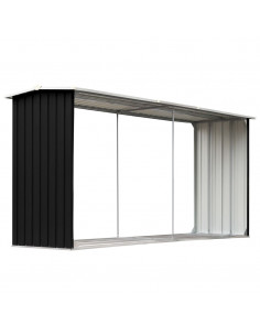 Capannone da Giardino in Acciaio Zincato 330x92x153cm Antracite 2