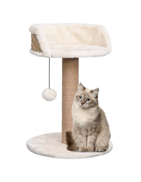 Albero per Gatti con Palo Tiragraffi 49 cm in Giunco