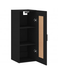 Armadietto a Muro Nero 34,5x34x90 cm in Legno Multistrato 2