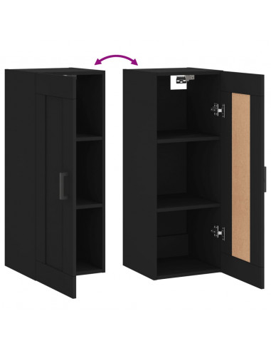 Armadietto a Muro Nero 34,5x34x90 cm in Legno Multistrato