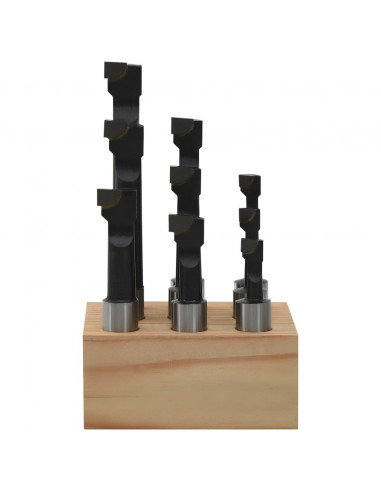 Frese di Foraggio 9 pz 12 mm con Base in Legno