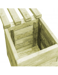 Fioriera da Giardino con Panca in Legno di Pino Impregnato