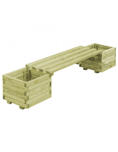 Fioriera da Giardino con Panca in Legno di Pino Impregnato