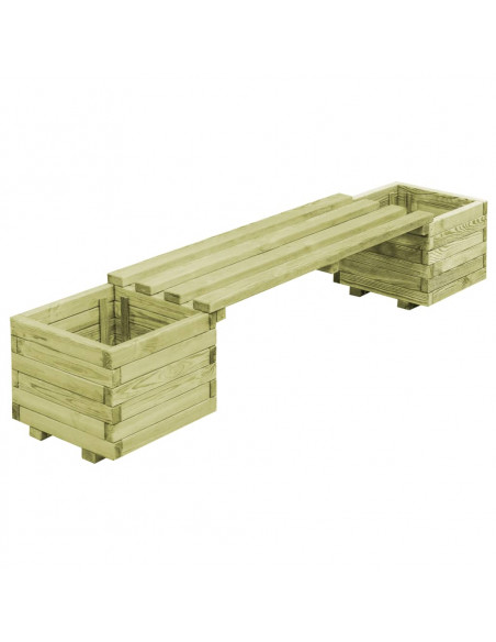 Fioriera da Giardino con Panca in Legno di Pino Impregnato