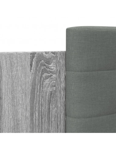 Giroletto con Testiera e LED Grigio Sonoma 150x200 cm