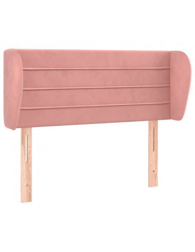 Testiera ad Orecchio Rosa 83x23x78/88 cm in Velluto