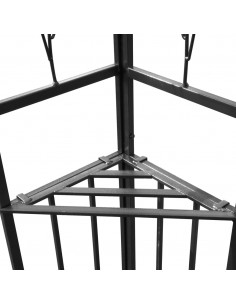 Gazebo con Tetto Doppio 3x4 m Grigio Talpa 180 g/m²