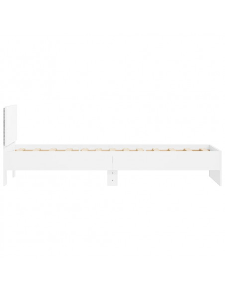 Giroletto con Testiera e LED Bianco 90x190 cm