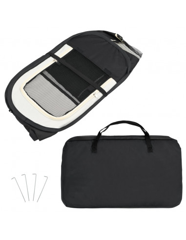 Box per Cani Pieghevole con Borsa Trasporto Nero 110x110x58 cm